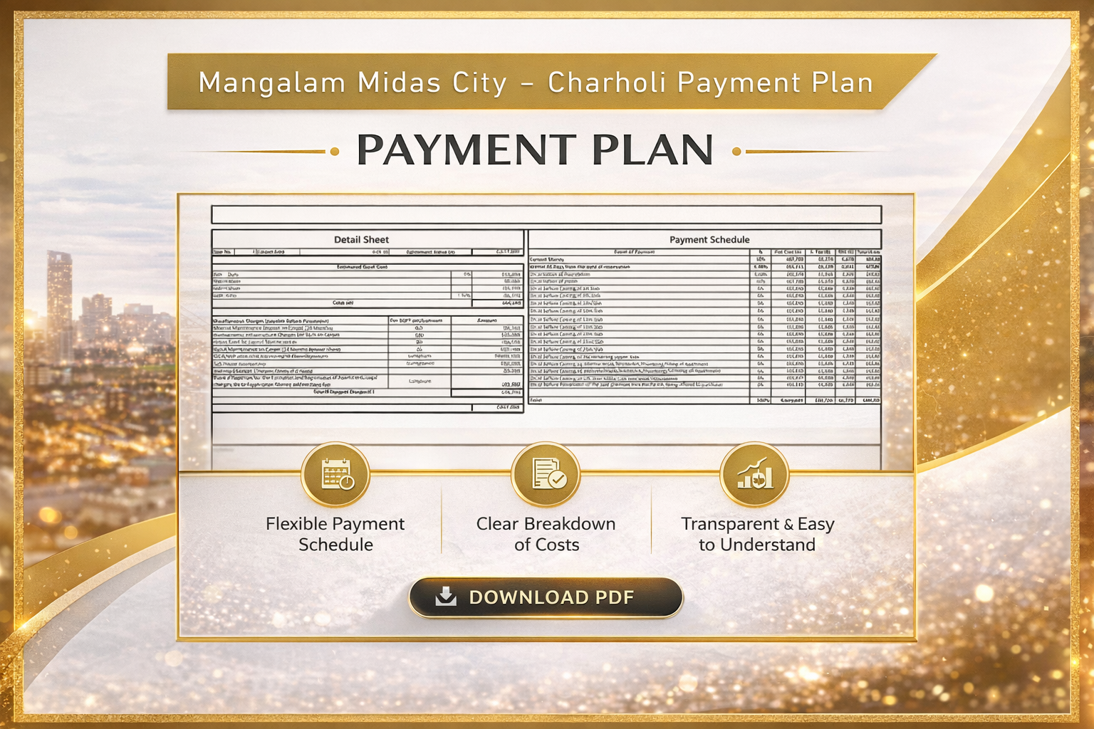 MANGALAM MIDAS COST SHEET